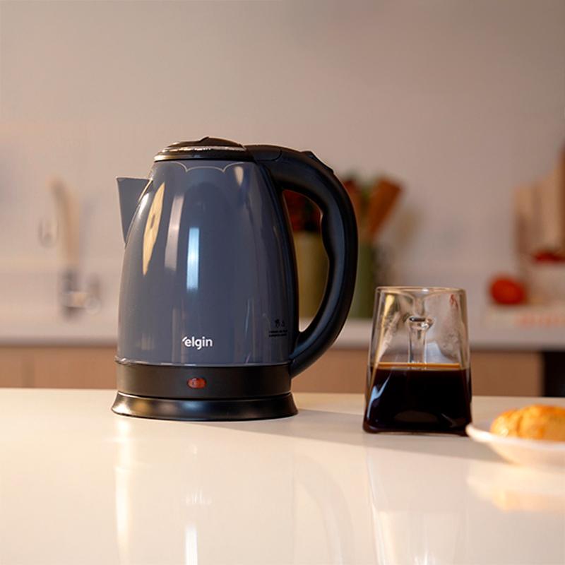 Miniatura Chaleira Elétrica Inox Lunar Jarra Sem Fio 1,8L Elgin 127V