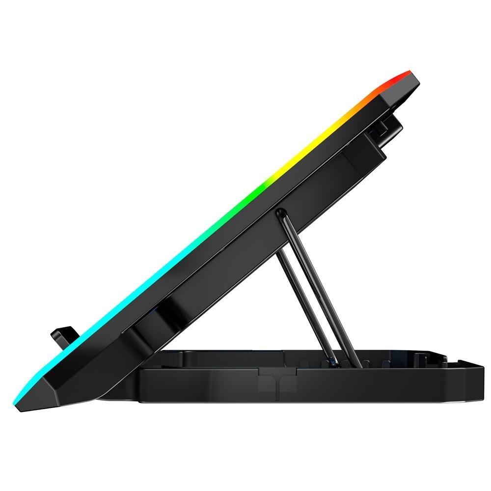 Miniatura Base com Cooler para Notebook Rise Mode, 17", Galaxy Black X3, RGB, USB - RM-CN-03-RGB