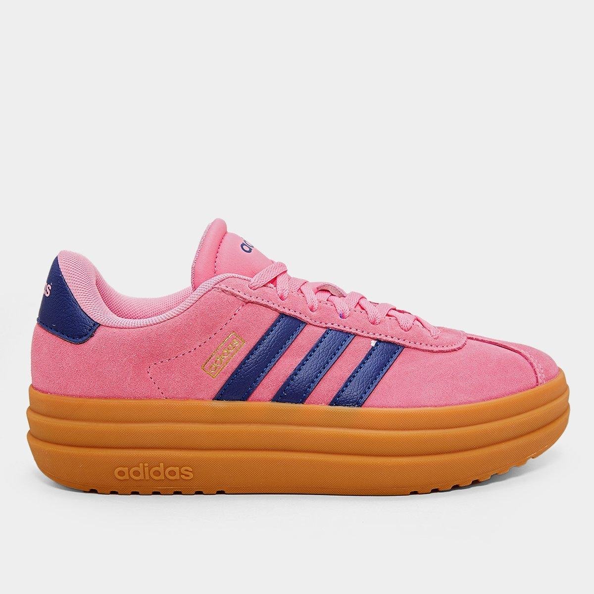 Miniatura Tênis Adidas VL Court Bold Feminino Rosa+Azul - 34