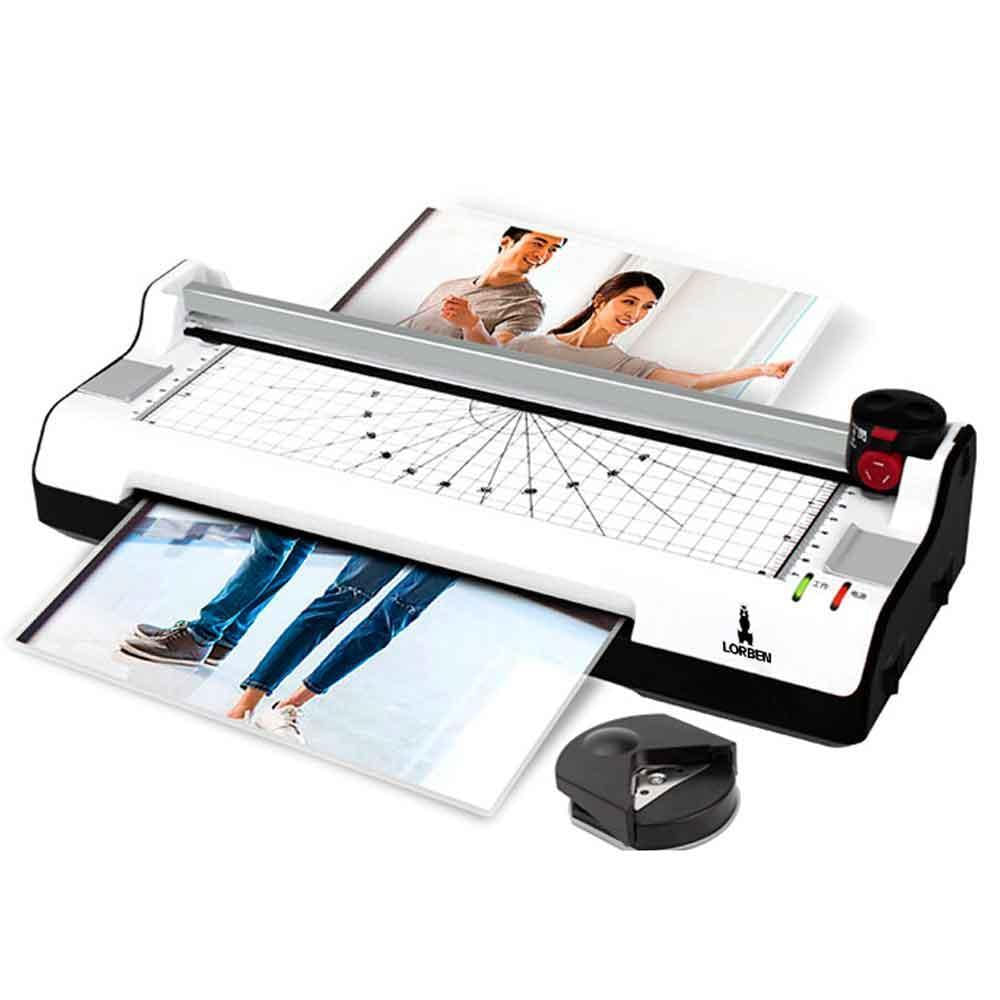 Miniatura Plastificadora Laminadora Refiladora Lorben 5X1 A4 Documento