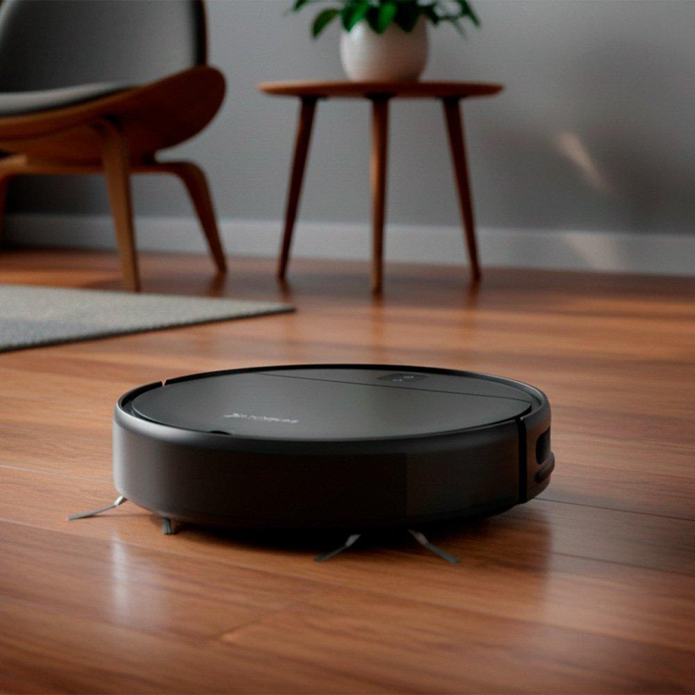 Miniatura Robô Aspirador de Pó KABUM! smart K100 - 2 Modos de Limpeza, Sensor Anti-Queda, Anti-Colisão, Bivolt, Preto - KSAR100PT