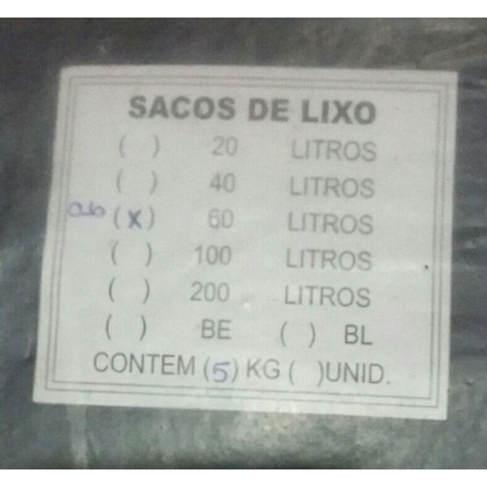 Miniatura Saco De Lixo 60 Litros Extra Reforçado 5kg