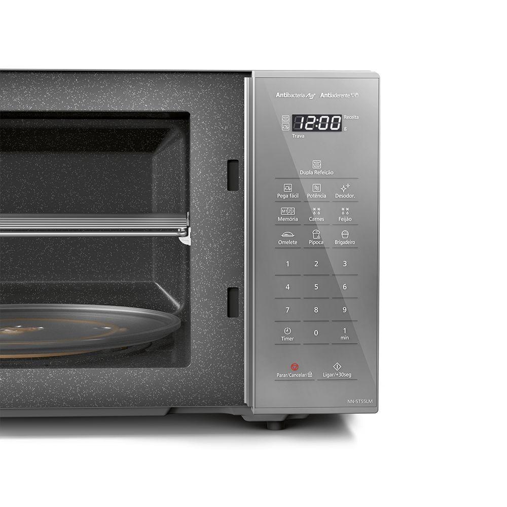 Micro-ondas Panasonic Dupla Refeição 27L Prata - ST55LMRU 110V