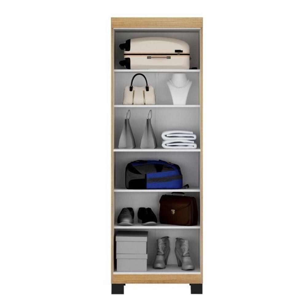 Conjunto Mesa para Computador 2 Gavetas Byte e Armário Multiuso 2 Portas com Chave Asteca Cinamomo/Off White