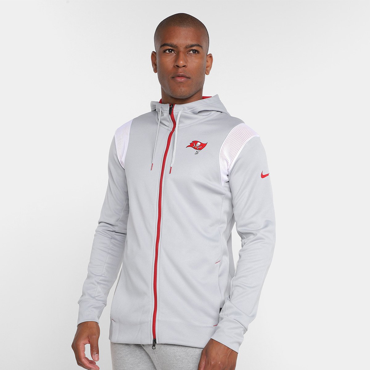 Miniatura Jaqueta Nike NFL Tampa Bay Buccaneers Masculina Cinza - P