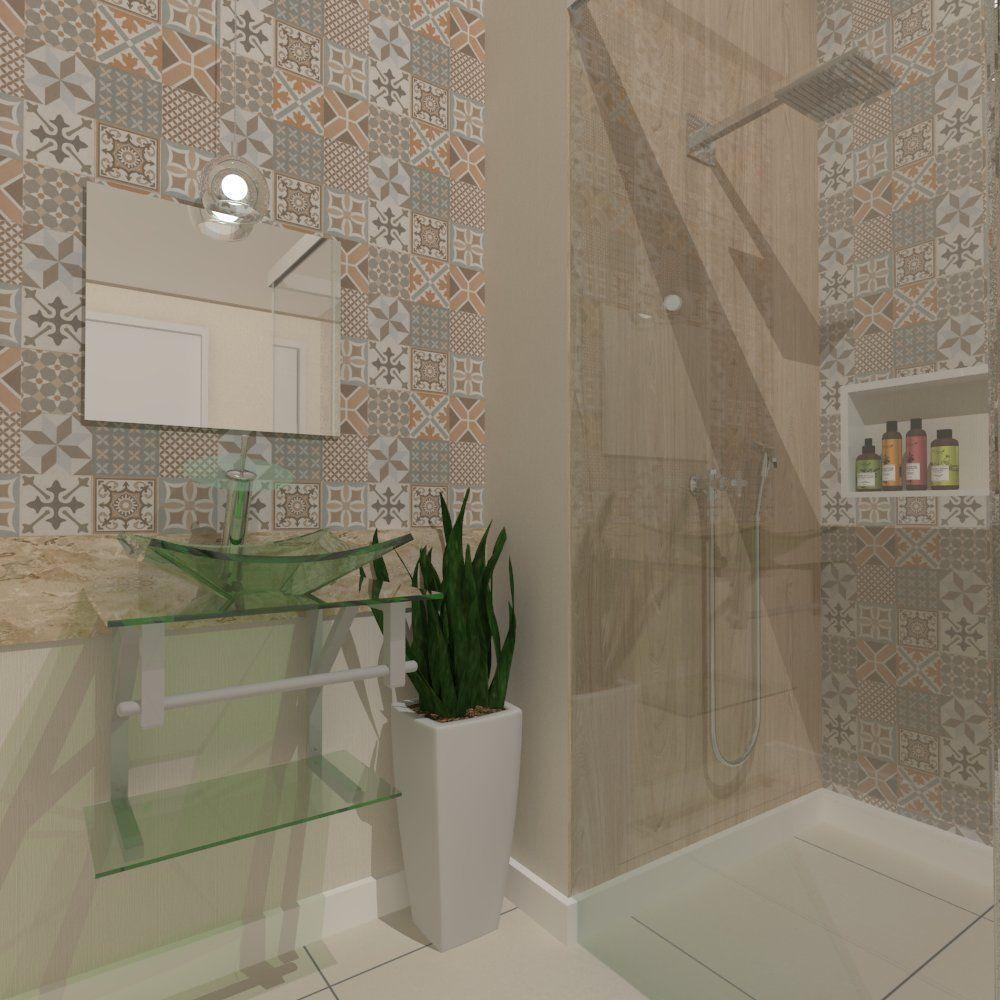 Gabinete De Vidro Para Banheiro 40cm Com Cuba Quadrada Cor:azul