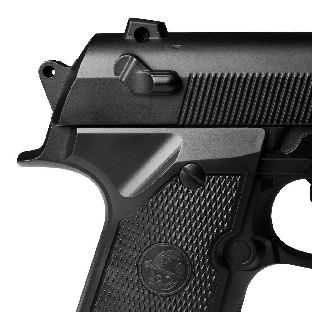 Miniatura Pistola Airsoft Spring Full Metal Sp92t 6mm Qgk + 1000 Bbs Preto 6 Mm