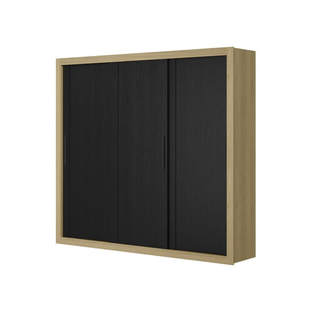 Guarda Roupa Indico 3 Portas 6 Gavetas Freijo / Preto