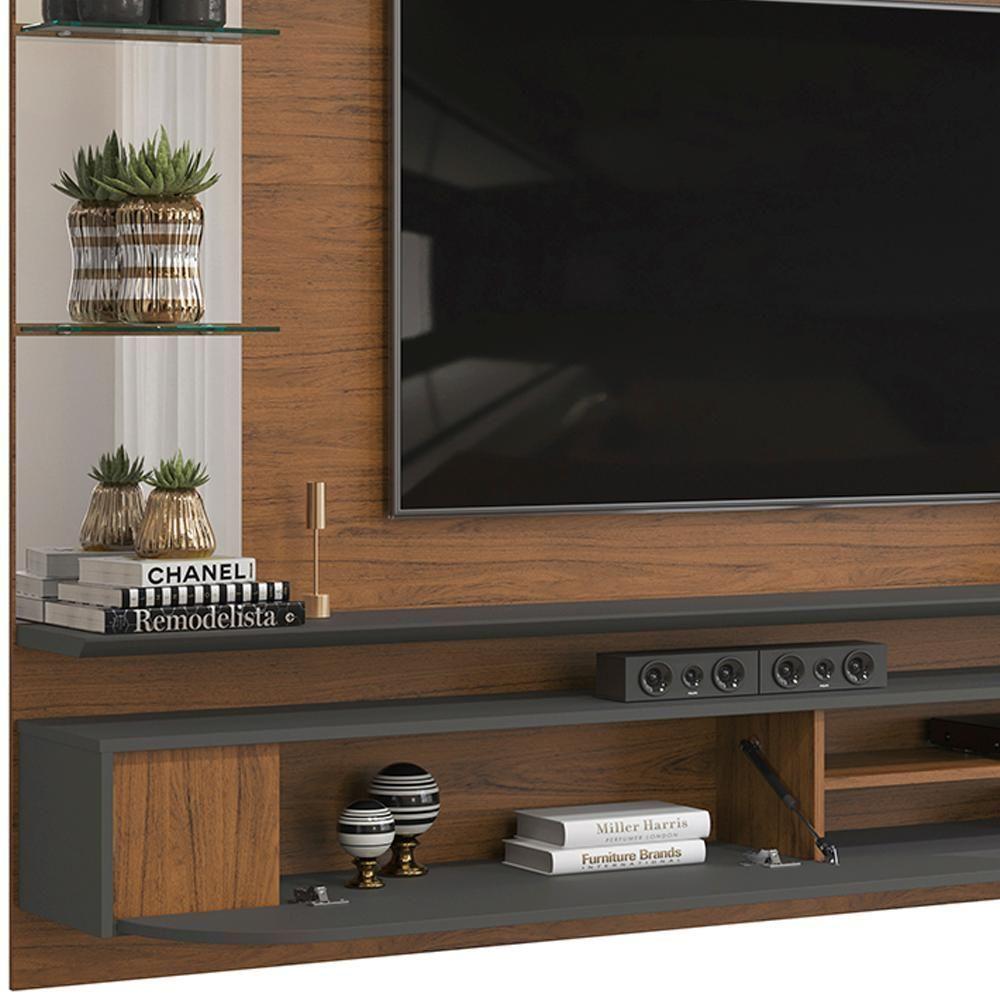 Painel Suspenso Tv 60 Pol 180 Cm 27380 Freijo Cinza Urbano Dj Moveis Freijo Cinza Urbano