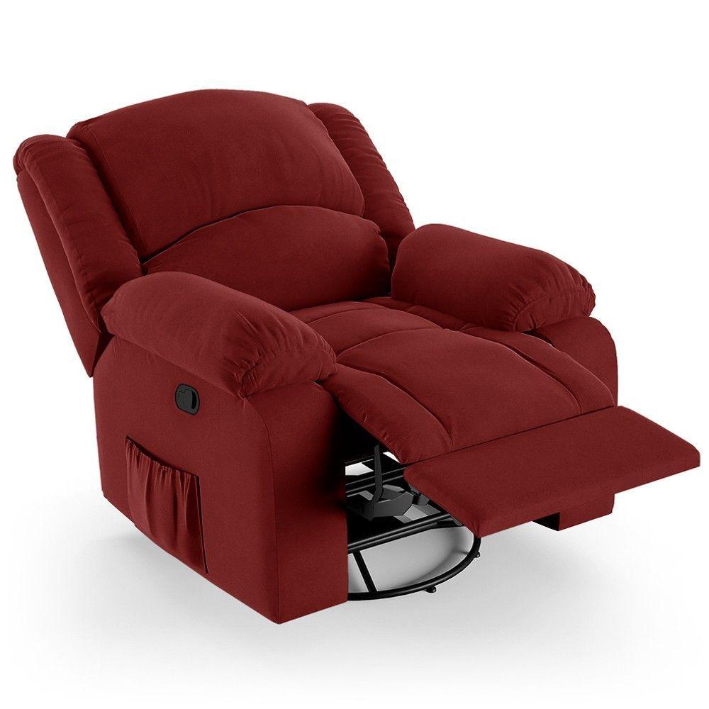 Miniatura Poltrona Do Papai Reclinável Pietra Glider Giratória Fh9 Veludo Vermelho - Mpozenato
