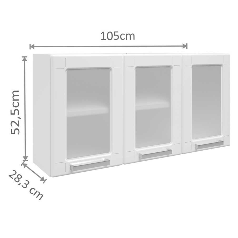 Miniatura Cozinha De Aço Completa Armários Aéreo, Paneleiro 6 Portas E Balcão 3 Portas 1 Gaveta Branco