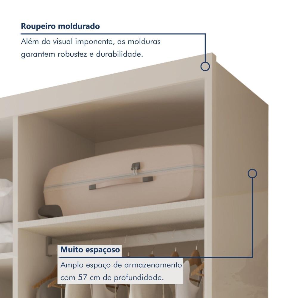 Closet Casal sem Portas 4 Gavetas Miami Branco