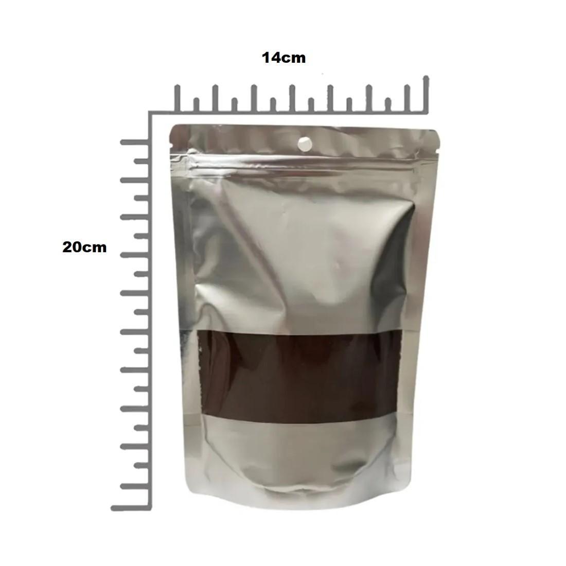 Miniatura Saco Zip Lock Stand Up Pouch Prata Visor 14X20Cm C/50