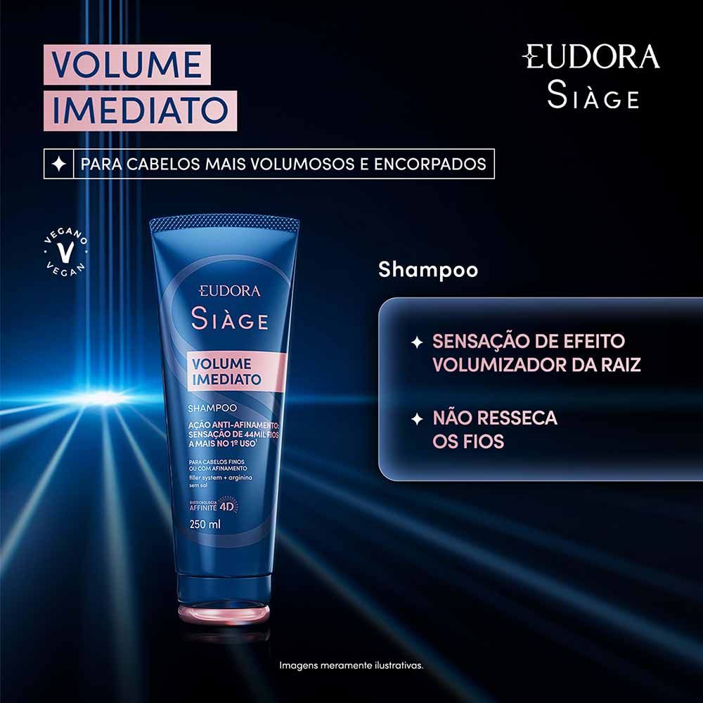 Miniatura Shampoo Eudora Siàge Volume Imediato 250ml