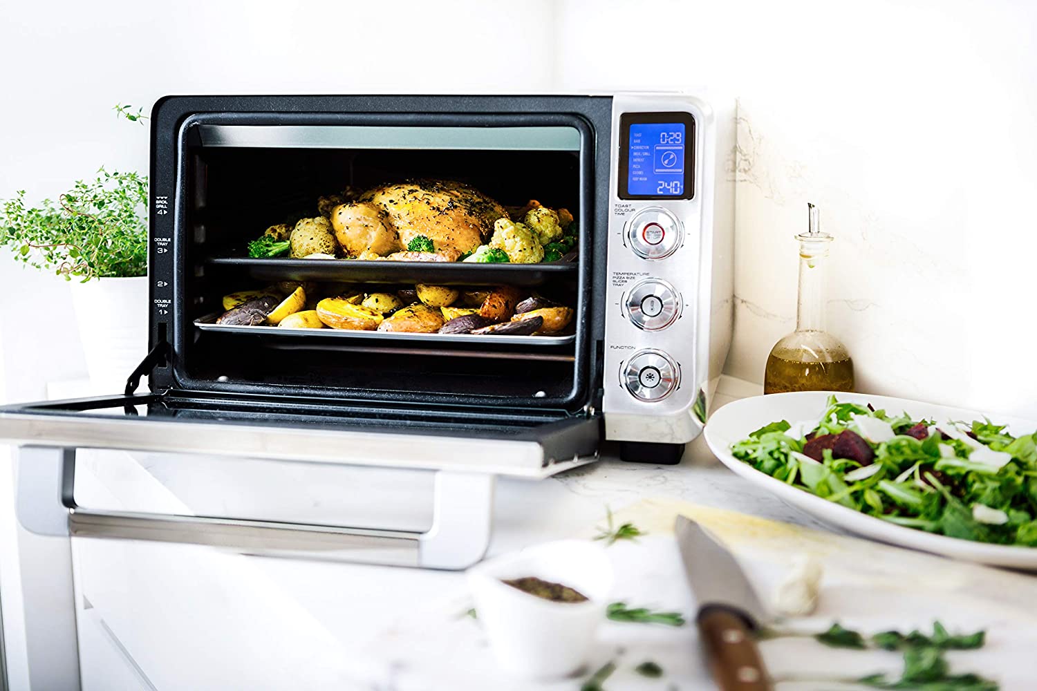DeLonghi Livenza Forno Elétrico de Bancada 24L com Visor LED 1800W110V Aço Inoxidável