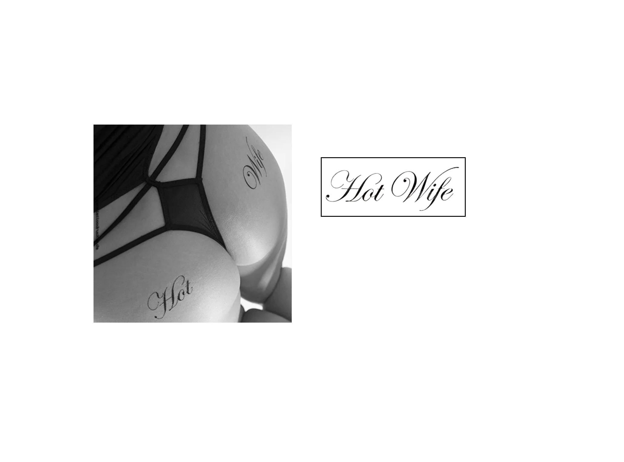 Miniatura Tatuagem Temporária Sexy Hot Wife Swing Erótico Casal