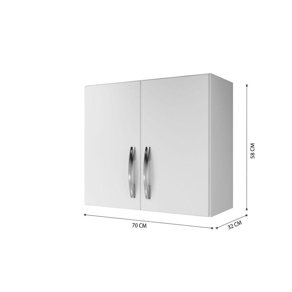 Miniatura Armário Aéreo Delta 2 Portas 1 Prateleira Arte Móveis Branco