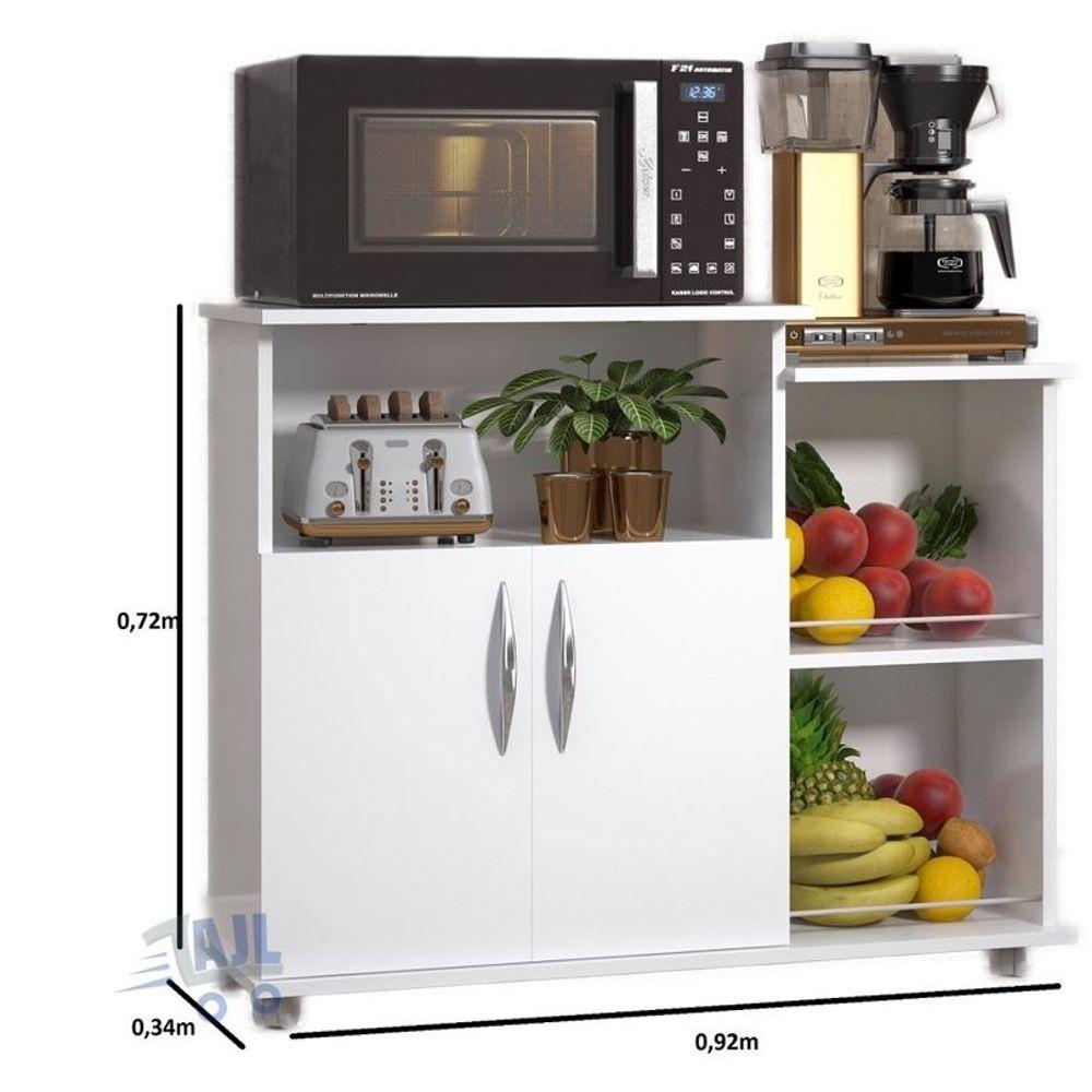 Miniatura Fruteira Armário De Cozinha 2 Portas C/ Rodinhas Base Uten.