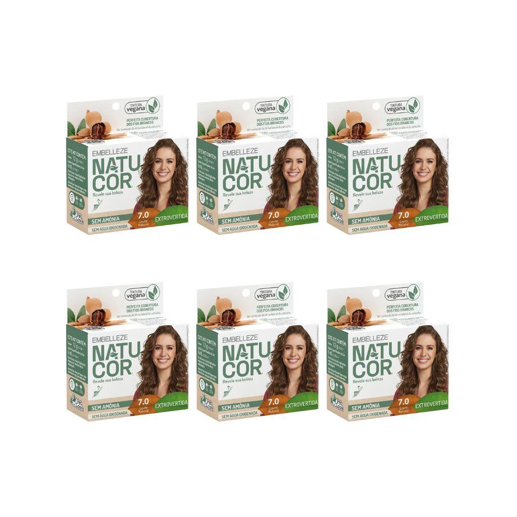 Miniatura Coloraçao Natucor 7.0 Louro Natural - Kit Com 6Un