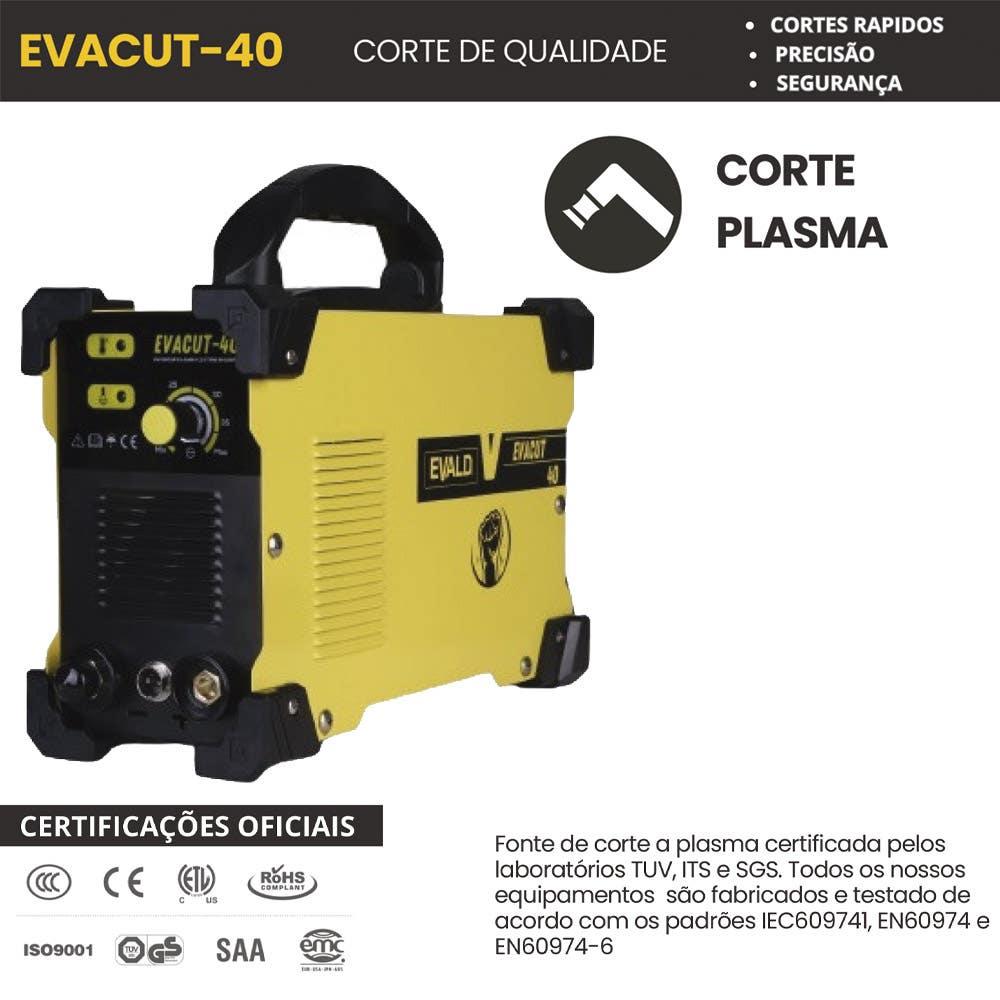 Máquina de Corte Plasma 40a EVACUT-40 220V EVALD 220V
