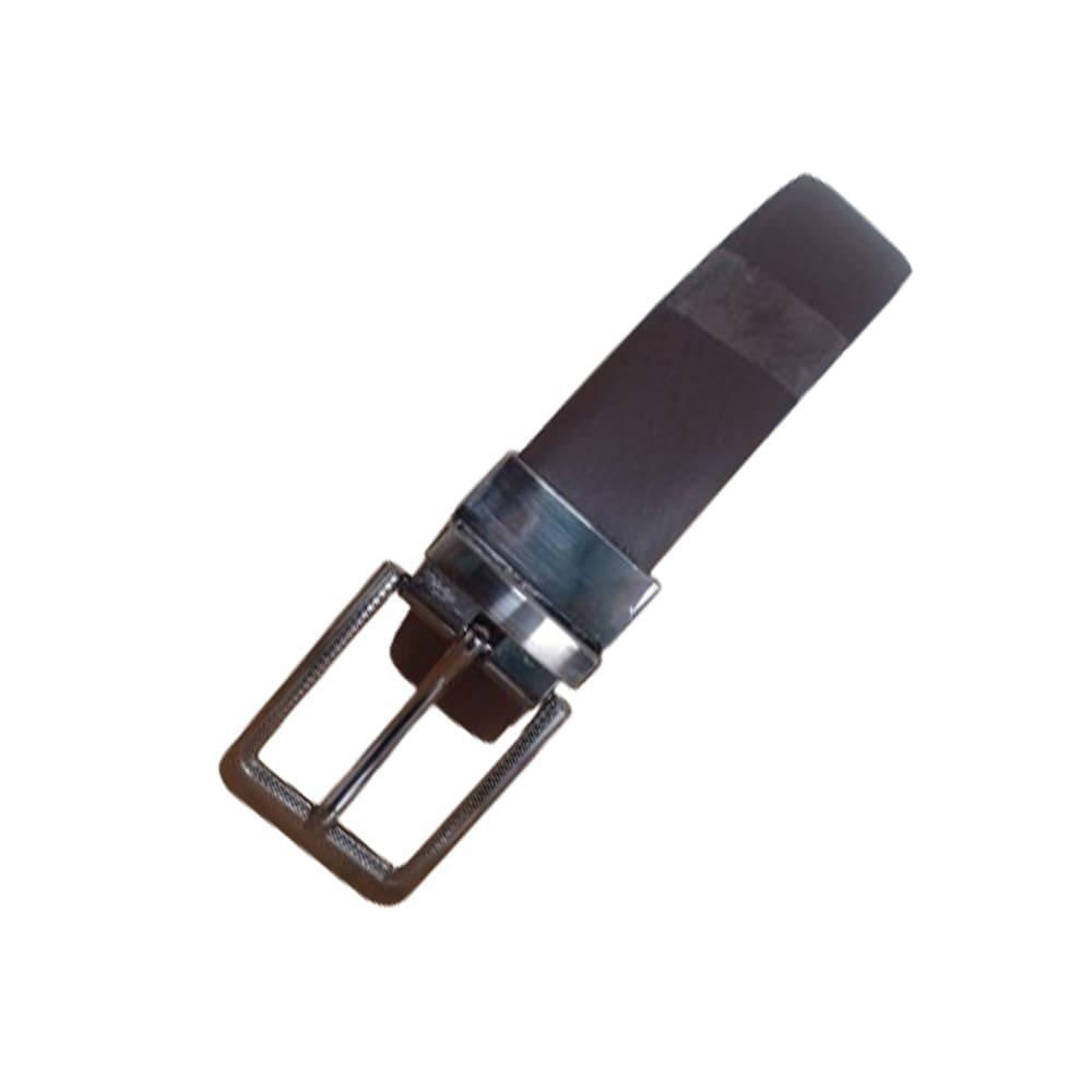 Miniatura Cinto Social Masculino Dupla Face Preto E Marrom Couro Full