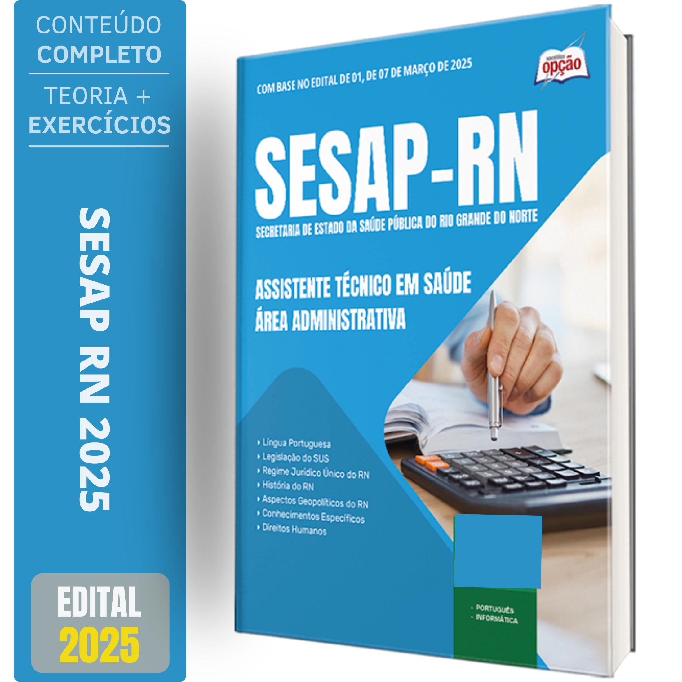 Miniatura Apostila Sesap Rn 2025 Assistente Técnico Em Saúde Área: