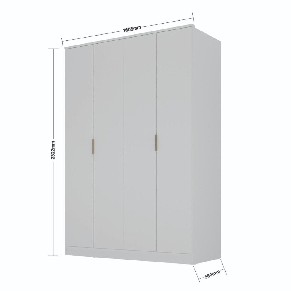 Miniatura Guarda-roupa 4 Portas Mdf Ravi Branco