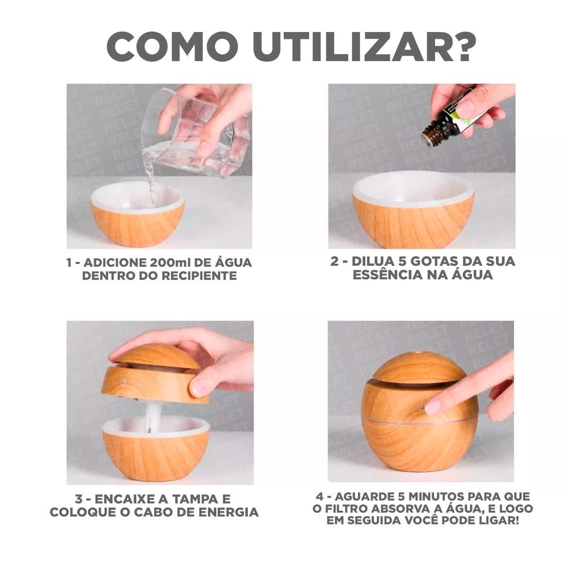 Miniatura Umidificador Climatizador Frescor Em 200Ml Móvel