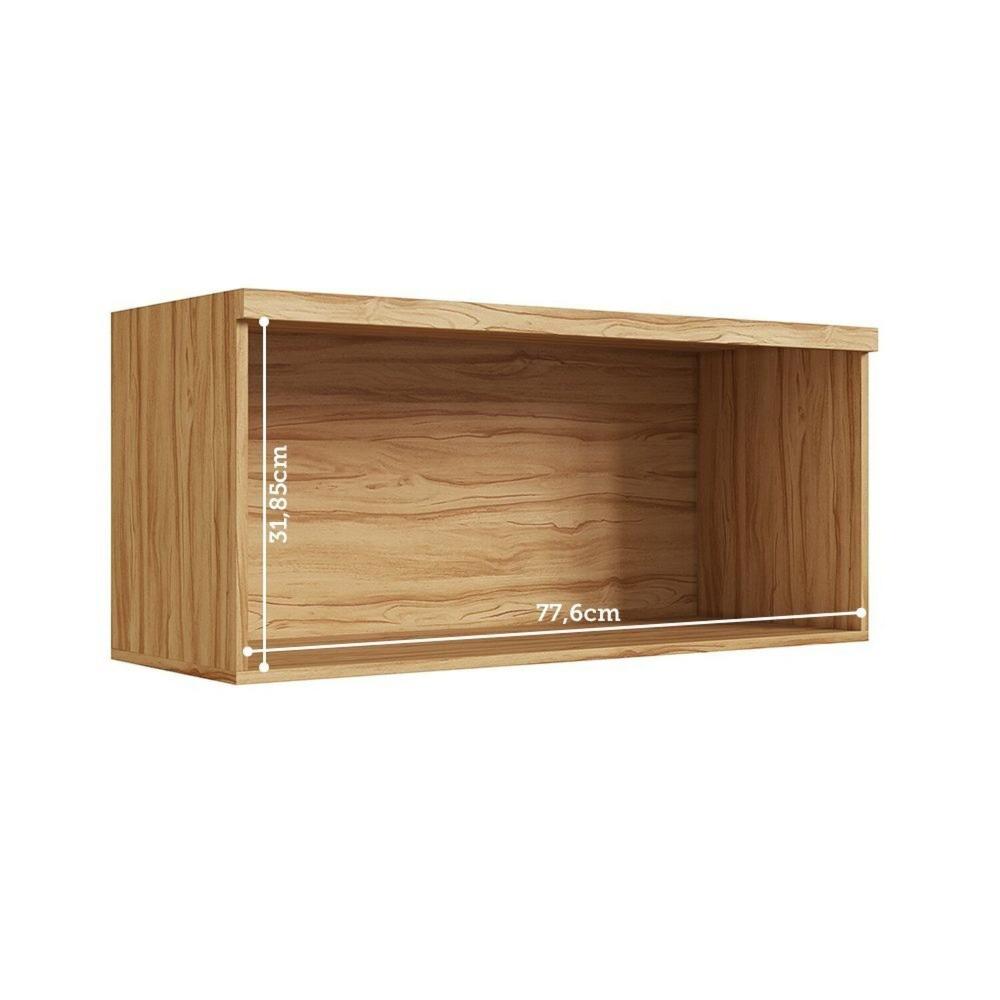 Miniatura Armário Aéreo de Cozinha 80cm 1 Porta Basculante 100% Mdf Espresso Móveis Estônia Amêndoa/Off White