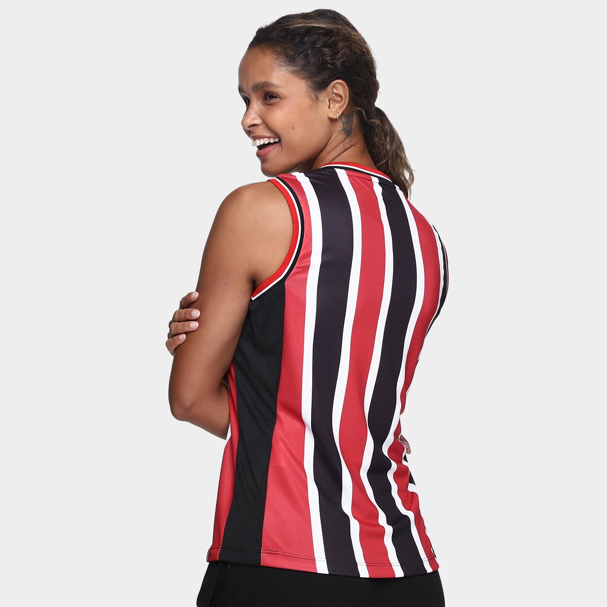 Miniatura Regata São Paulo II Feminina Vermelho+Branco - G