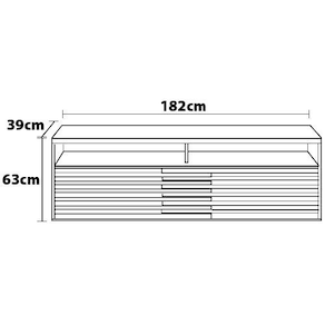 Rack Madetec Cross com 182cm de Largura, 2 Portas e Nicho, Ideal para TV de Até 65” Calacata/Off White