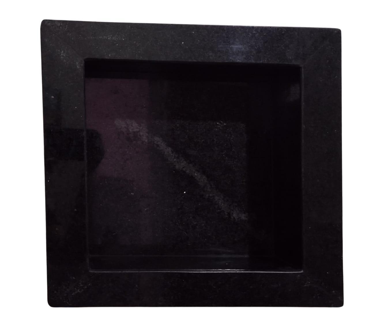 Miniatura Nicho Para Banheiro Em Granito Preto 30X30X10Cm