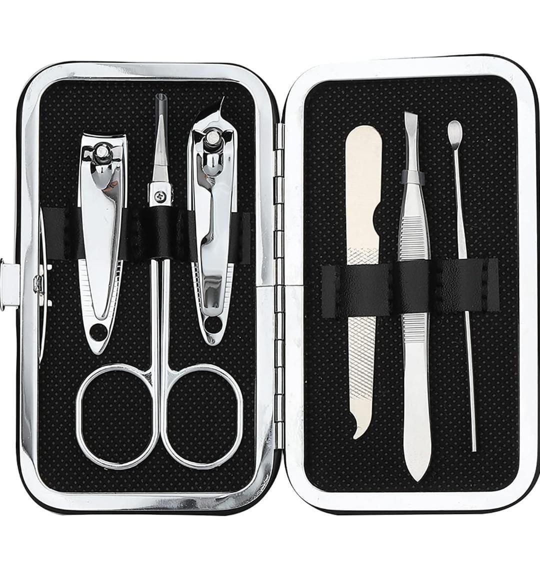 Miniatura Kit Conjunto Manicure 6 Em 1 Tesoura Unha Aço Inoxidável