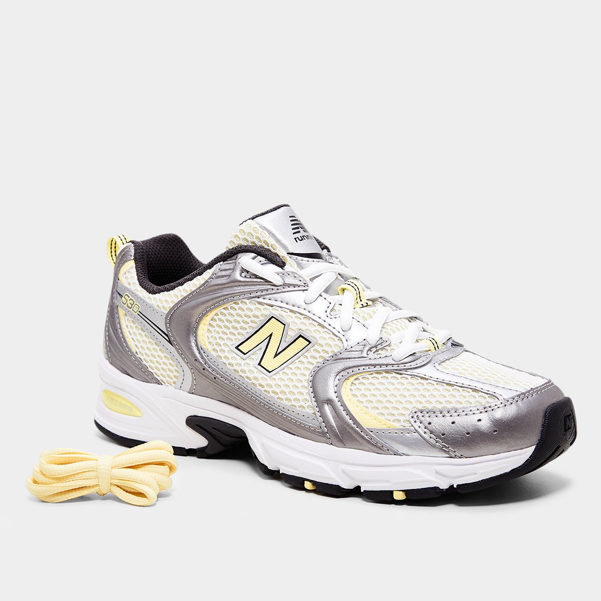 Miniatura Tênis New Balance 530 Cinza+Amarelo - 35