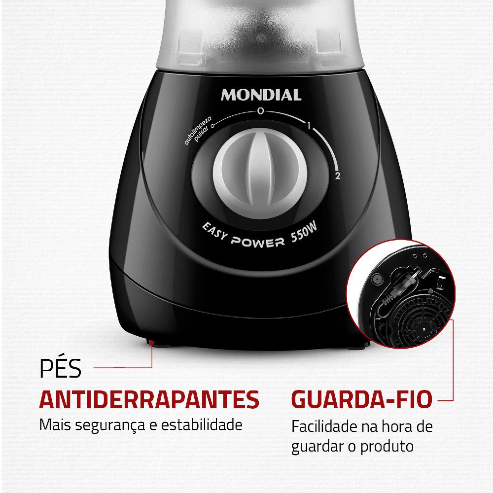 Liquidificador Mondial L550 Preto 127V Preto - 127V