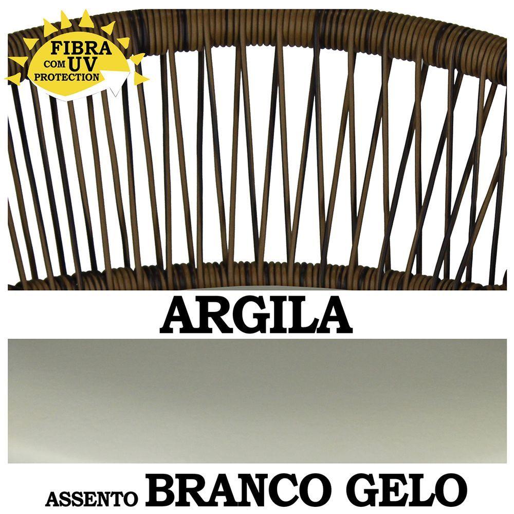 Miniatura 4 Banquetas Cancún Bar, Bancada Branco Gelo Argila