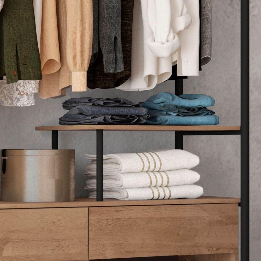 Miniatura Guarda Roupa Alexis 2 Gavetas Preto Fosco E Demolição