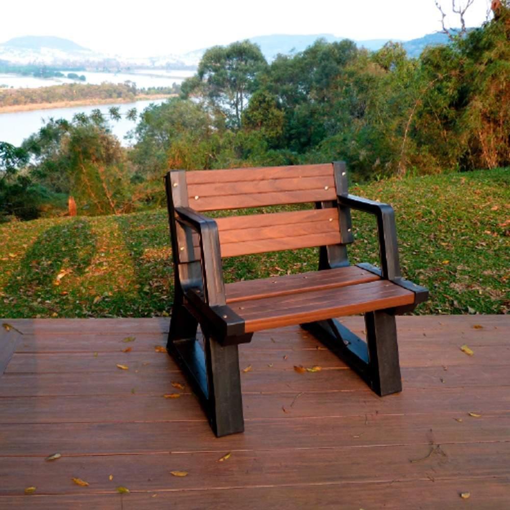 Miniatura Banco de Jardim 1 Lugar 60cm Premium In Brasil Ipê