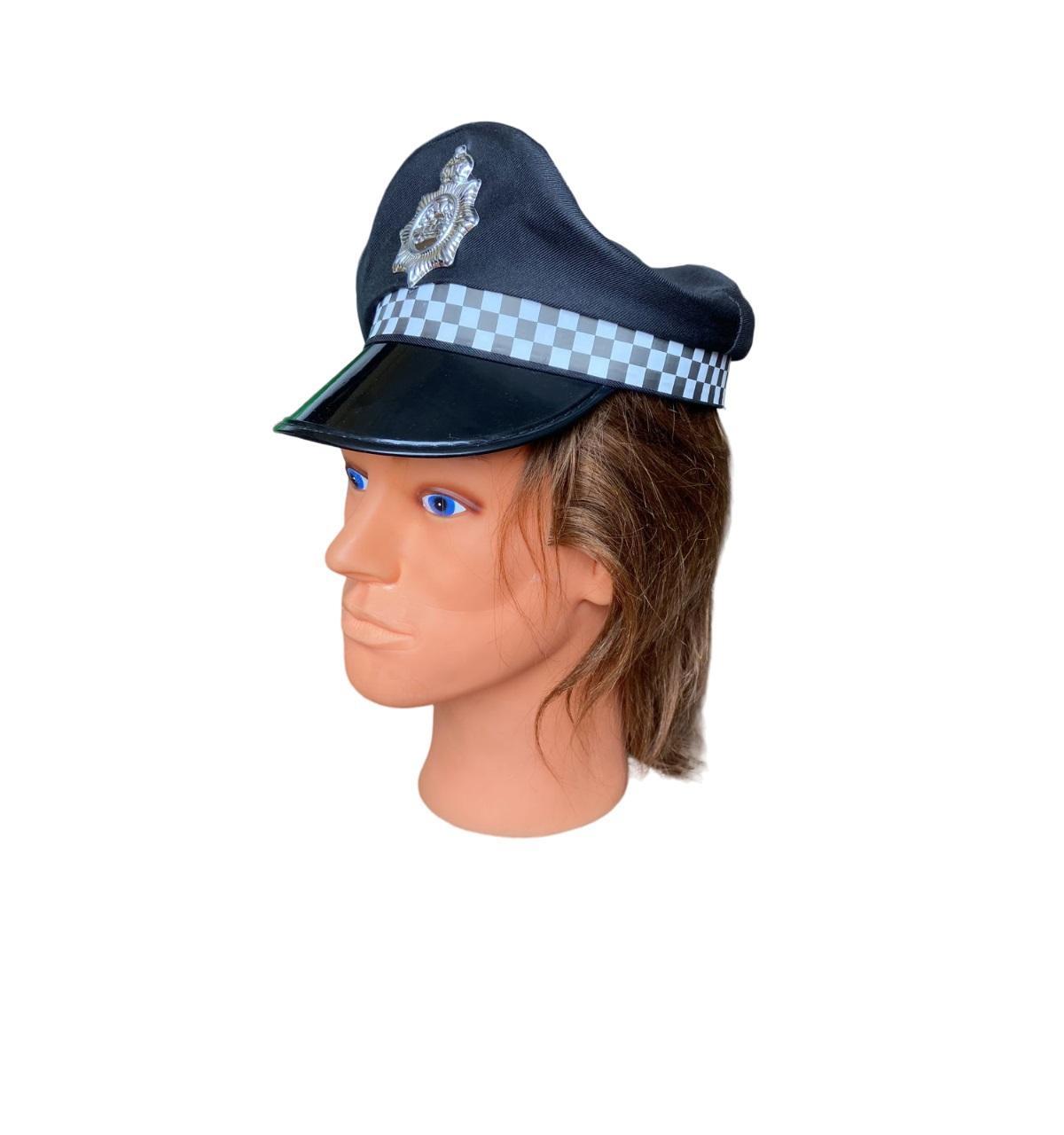 Miniatura Kit Completo Policial Preto Quepe Boina + Acessórios