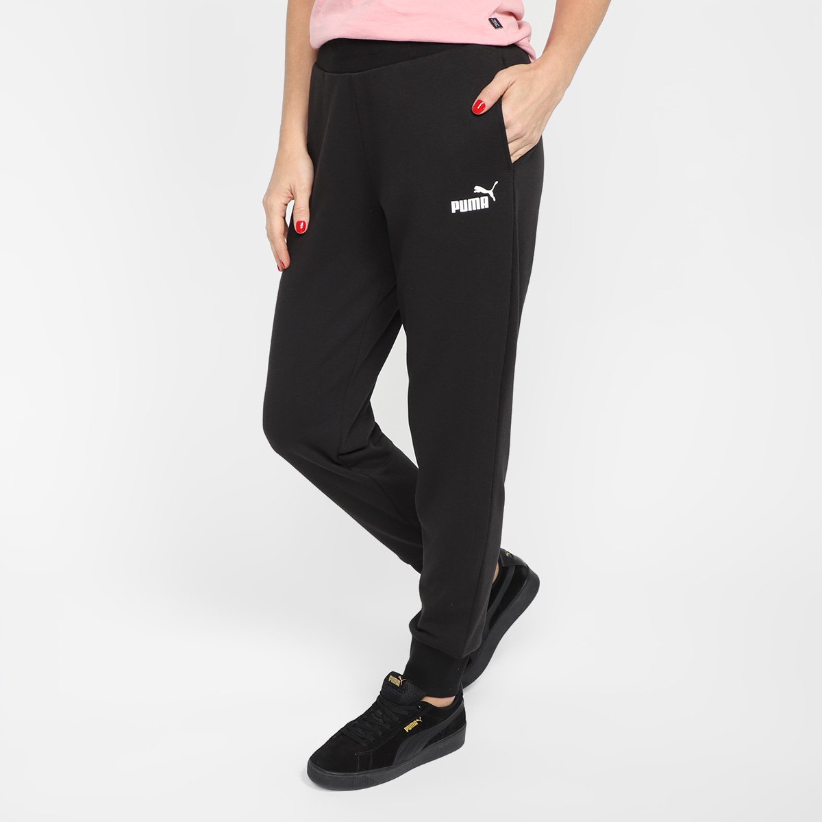 Miniatura Calça Moletom Puma Essentials Feminina Preto - EEGG