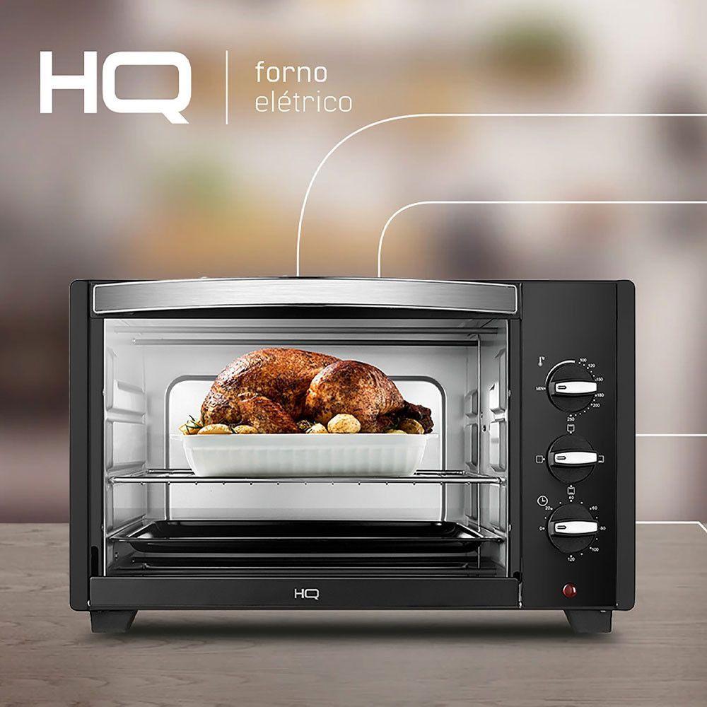 Miniatura Forno Elétrico De Bancada HQ 38L 1600W Preto 110V