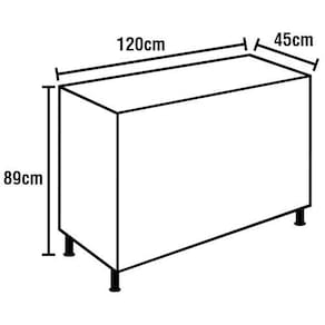 Miniatura Balcão para Cozinha Itatiaia Diamante 4 Gavetas, 2 Portas e Pia Inox 120cm Branco