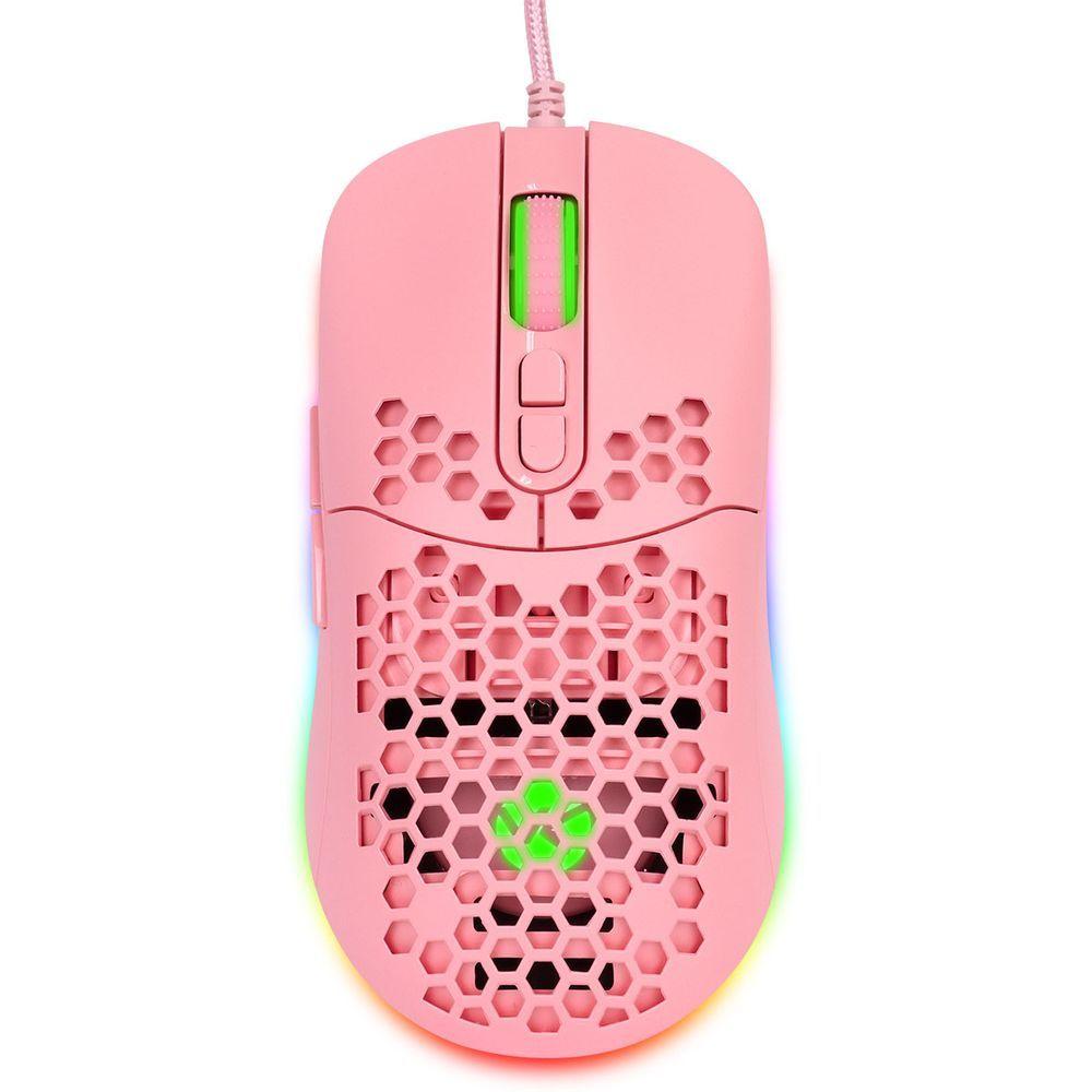 Miniatura Mouse Gamer Vx Gaming Void Com Led Rgb- 7600 Dpi Rosa Com C