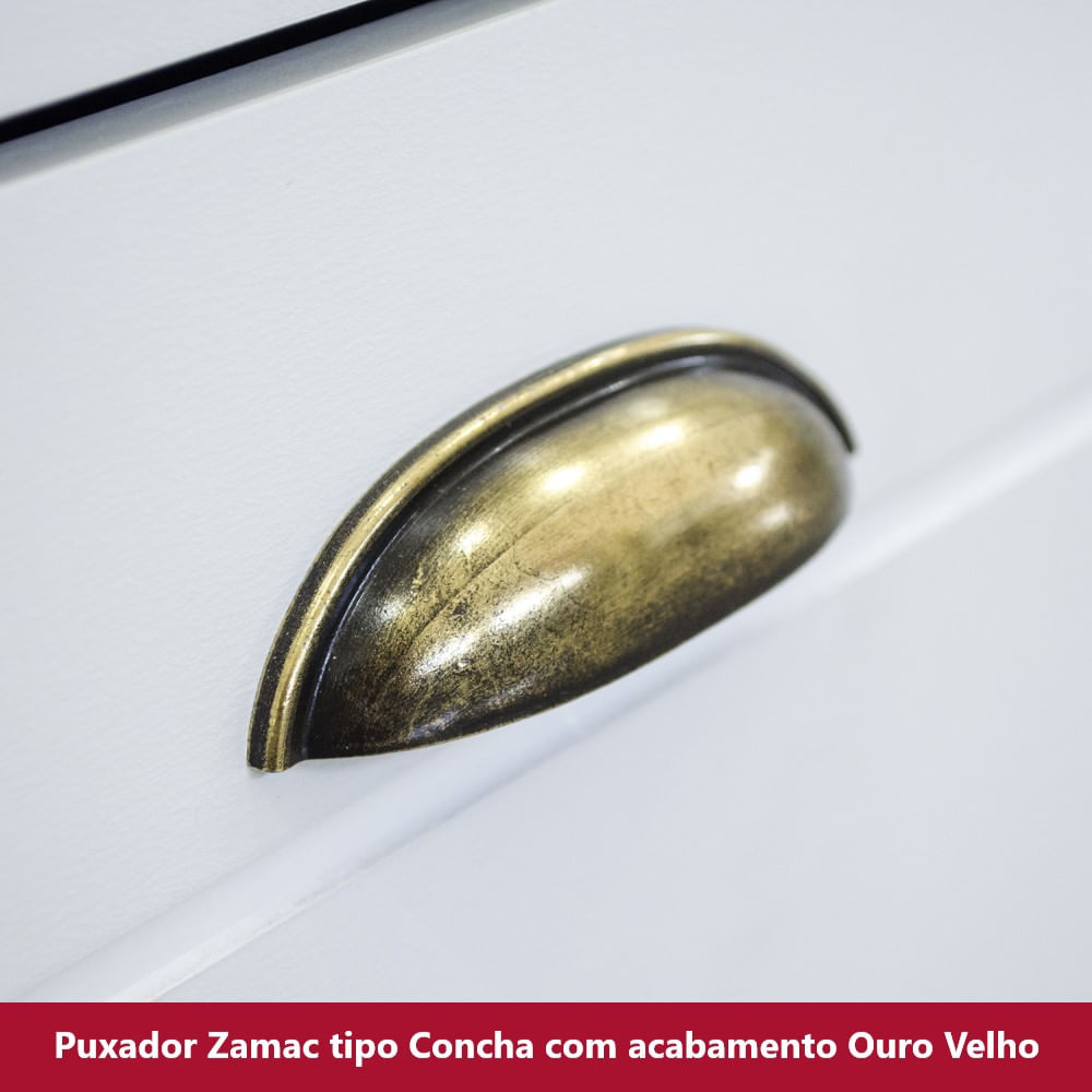 Cozinha Compacta 04 Peças com Aéreo para Geladeira Americana Henn Branco HP