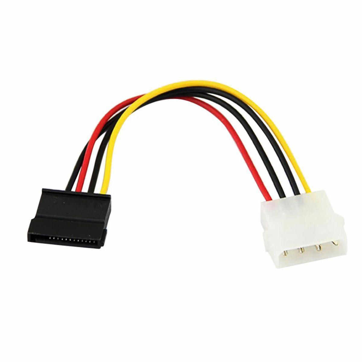 Miniatura Cabo Adaptador Molex Para Sata Energia Alimentação Fonte Pc