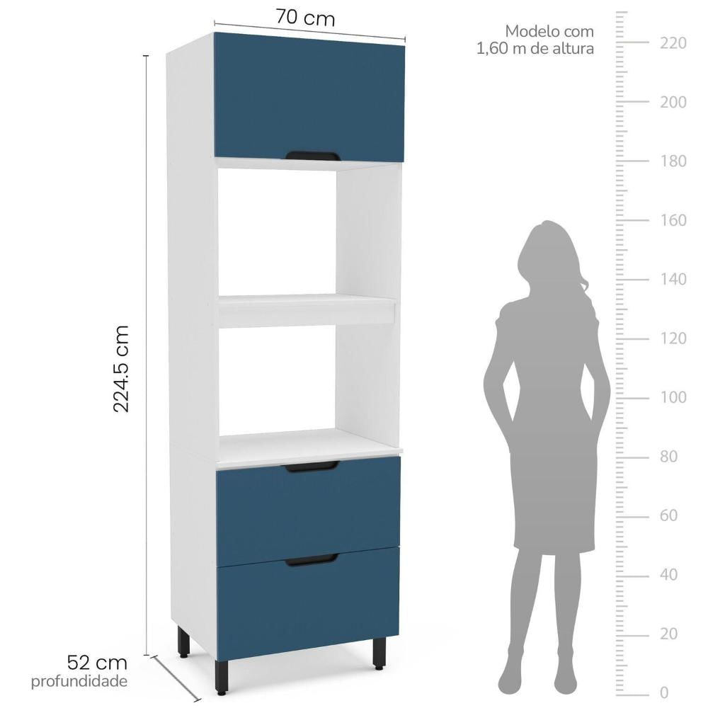 Miniatura Cozinha Completa 5 Peças 224,5cmx270cm Meena Branco/Azul