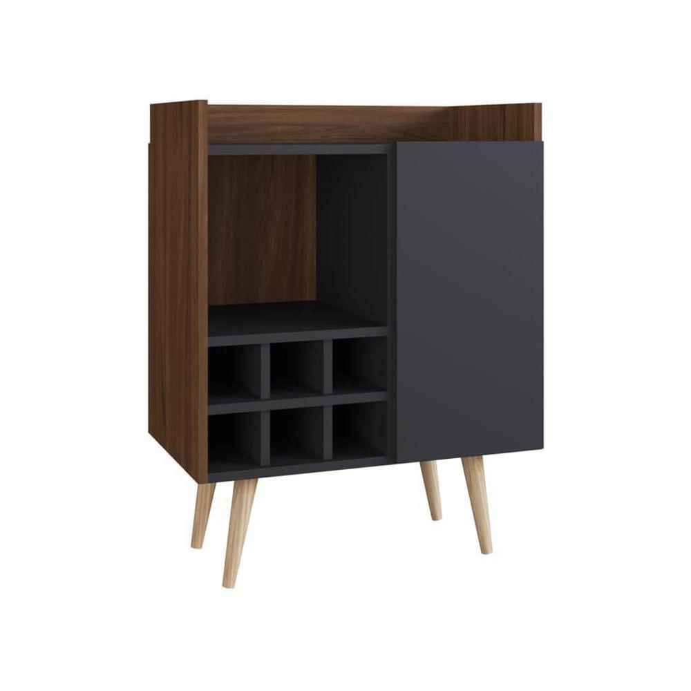 Miniatura Aparador Com Adega Preto E Madeirado