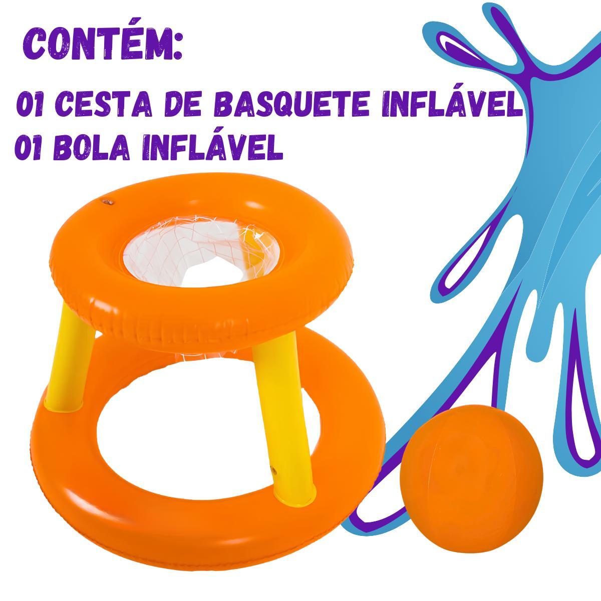 Miniatura Cesta De Basquete Inflável Flutuante Piscina Bola Infantil