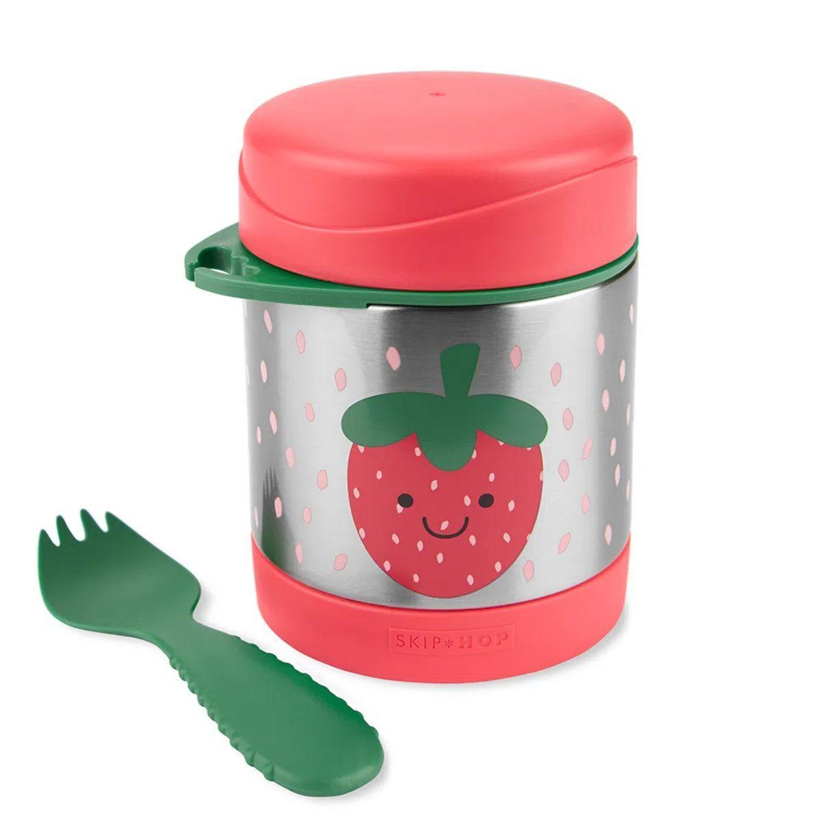 Miniatura Pote Térmico Com Talher Spark Style Morango Skip Hop