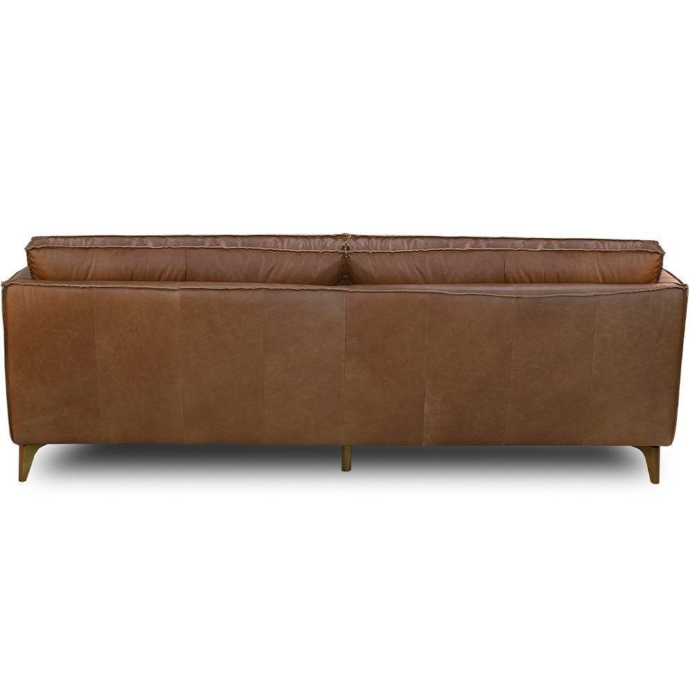 Miniatura Sofá 3 Lugares Para Sala De Estar Living 244cm Oásis T03 Couro Soft Mel - Lyam Decor